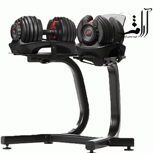 دمبل-جفت-25-کیلویی-بوفلکس-با-پایه-BOWFLEX